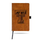 Texas Tech Laser Engraved Brown Notepad With Elastic Band - Generic