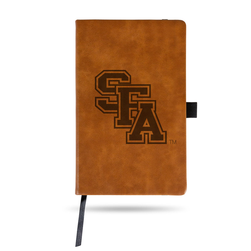 Stephen F. Austin Laser Engraved Brown Notepad With Elastic Band - Generic