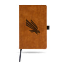 North Texas Mean Green Generic Primary Logo Brown Laser Engraved Notepad With Elastic Band