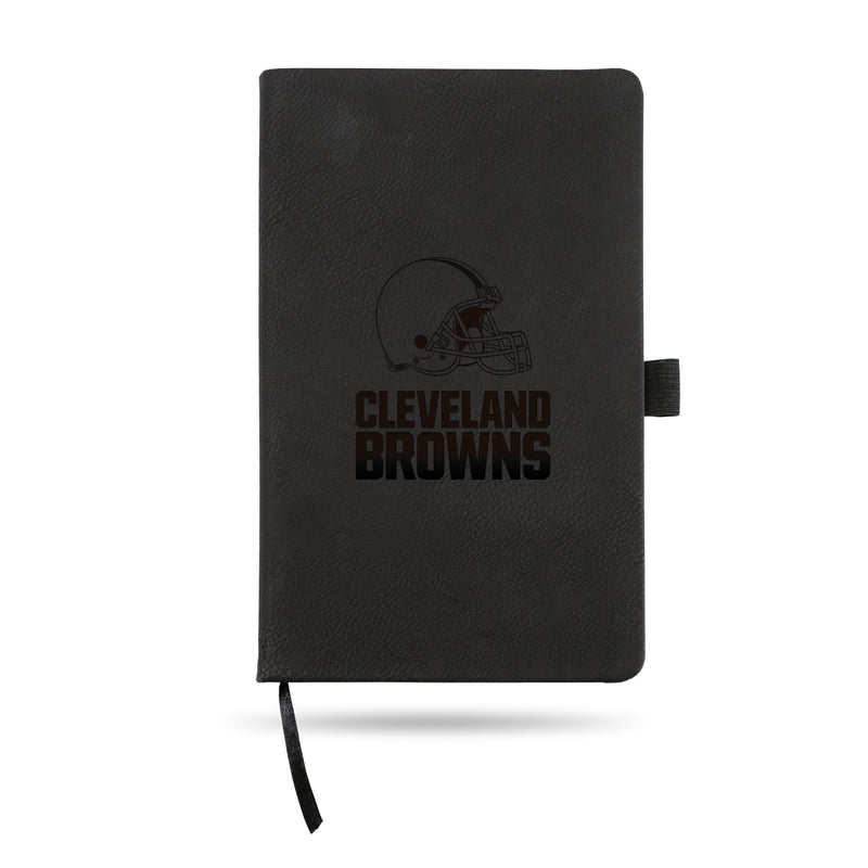 Cleveland Browns Laser Engraved Notepad W/ Elastic Band - Black