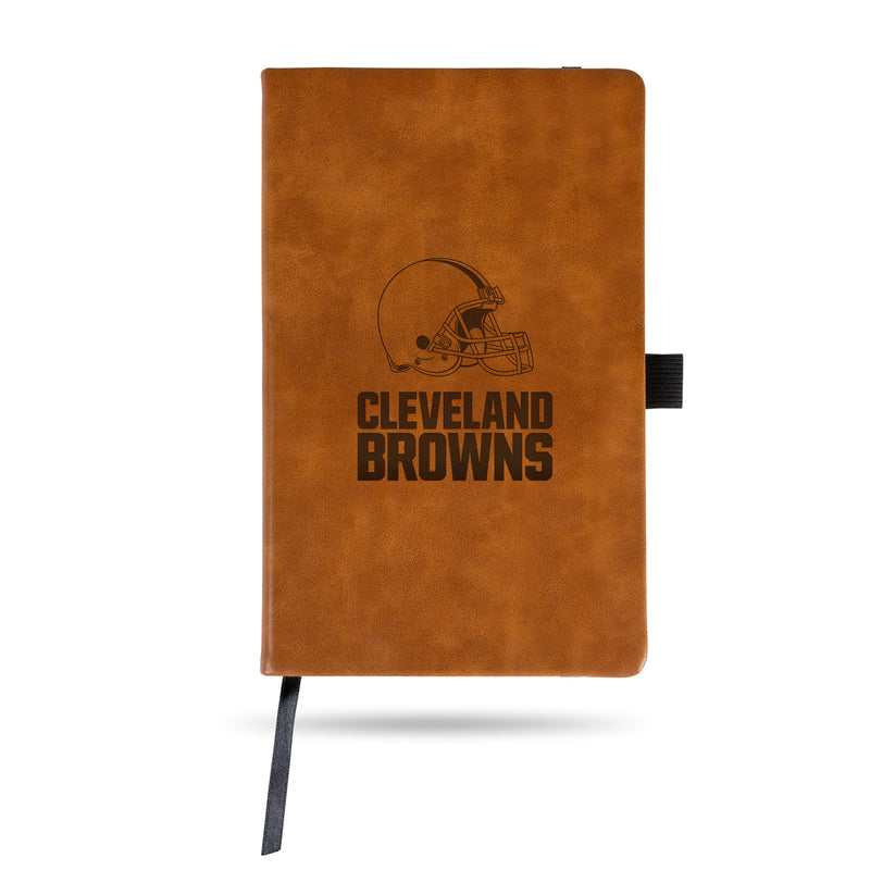 Cleveland Browns Laser Engraved Brown Notepad With Elastic Band - Generic