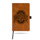 Ohio State University Laser Engraved Brown Notepad With Elastic Band - Generic