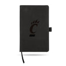 Cincinnati University Team Color Laser Engraved Notepad W/ Elastic Band -Â¬â€ Black