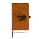 Kansas University Laser Engraved Brown Notepad With Elastic Band - Generic