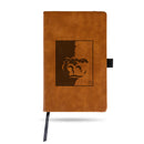 Pittsburg State Laser Engraved Brown Notepad With Elastic Band - Generic