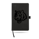Bengals Laser Engraved Black Notepad With Elastic Band - Generic