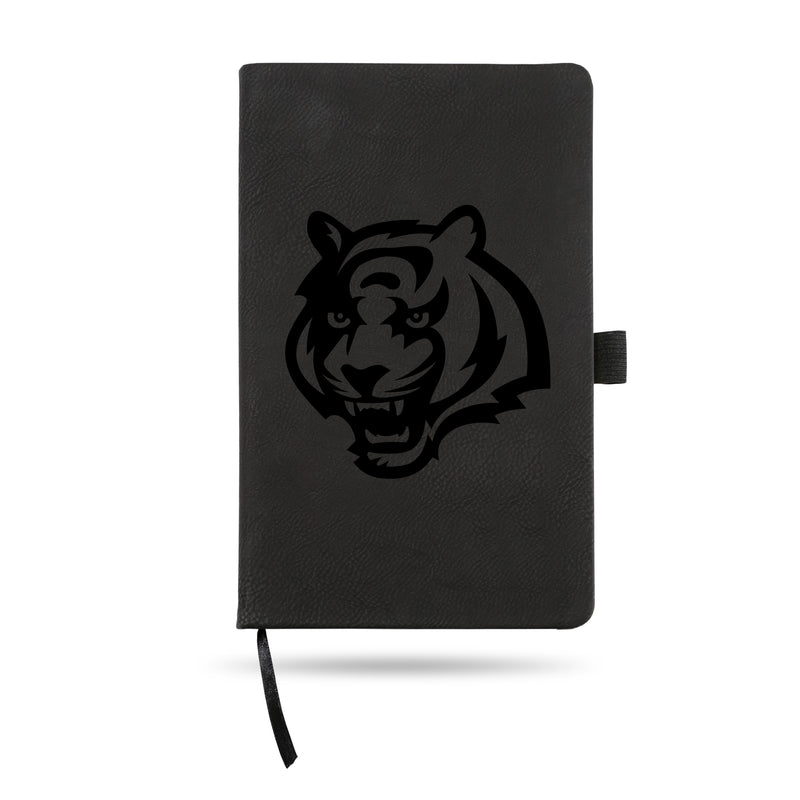 Bengals Laser Engraved Black Notepad With Elastic Band - Generic