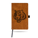 Bengals Laser Engraved Brown Notepad With Elastic Band - Generic