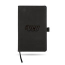 Vcu Team Color Laser Engraved Notepad W/ Elastic Band -Â¬â€ Black