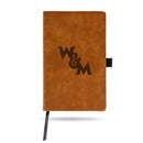 William & Mary Tribe Generic Primary Logo Brown Laser Engraved Notepad With Elastic Band