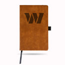 Washington Commanders Generic Logo Laser Engraved Notepad With Elastic Band - Brown
