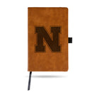 Nebraska University Laser Engraved Brown Notepad With Elastic Band - Generic