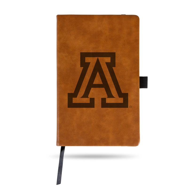 Arizona University Laser Engraved Brown Notepad With Elastic Band - Generic