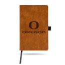 Oregon University Laser Engraved Brown Notepad With Elastic Band - Generic