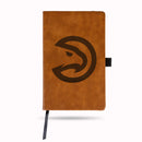 Atlanta Hawks Primary Logo Laser Engraved Brown Notepad - Generic