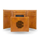 NCAA Bethune-Cookman Wildcats Laser Engraved Brown Tri-Fold Wallet - Men's Accessory By Rico Industries