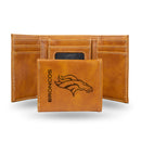 Denver Broncos Custom Brown Trifold Wallet