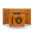 Las Vegas Raiders Custom Brown Trifold Wallet