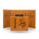 Minnesota Vikings Custom Brown Trifold Wallet