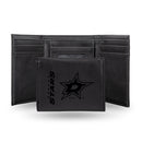 Dallas Stars Custom Laser Engraved Trifold Wallet - Black