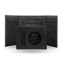 New York Islanders Custom Laser Engraved Trifold Wallet - Black