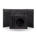 Golden State Warriors Custom Laser Engraved Trifold Wallet - Black