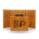 Indiana Pacers Custom Laser Engraved Trifold Wallet - Brown