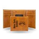 New York Knicks Custom Laser Engraved Trifold Wallet - Brown