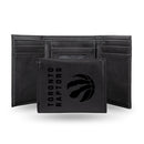 Toronto Raptors Custom Laser Engraved Trifold Wallet - Black