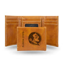 Florida State Seminoles Custom Laser Engraved Trifold Wallet - Brown
