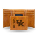 Kentucky Wildcats Custom Laser Engraved Trifold Wallet - Brown