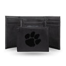 NCAA Clemson Tigers Laser Engraved Black Tri-Fold Wallet - Men's Accessory By Rico Industries