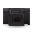 Penn State  Custom Laser Engraved Trifold Wallet - Black