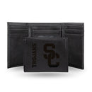 University Of Southern California Custom Laser Engraved Trifold Wallet - Black