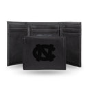 NCAA North Carolina Tar Heels Laser Engraved Black Tri-Fold Wallet - Men's Accessory By Rico Industries