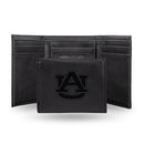 NCAA Auburn Tigers Laser Engraved Black Tri-Fold Wallet - Men's Accessory By Rico Industries