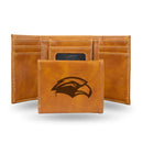 NCAA Southern Mississippi Golden Eagles Laser Engraved Brown Tri-Fold Wallet - Men's Accessory By Rico Industries