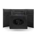 NFL San Francisco 49ers Laser Engraved Black Tri-Fold Wallet - Men's Accessory By Rico Industries