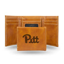 NCAA Pitt Panthers Laser Engraved Brown Tri-Fold Wallet - Men's Accessory By Rico Industries