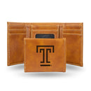 Temple Owls Laser Engraved Trifold Wallet - Brown