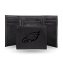 NFL Philadelphia Eagles Laser Engraved Black Tri-Fold Wallet - Men's Accessory By Rico Industries