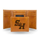 NCAA Sam Houston State Bearkats Laser Engraved Brown Tri-Fold Wallet - Men's Accessory By Rico Industries