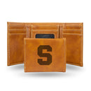 NCAA Syracuse Orange Laser Engraved Brown Tri-Fold Wallet - Men's Accessory By Rico Industries