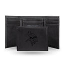 NFL Minnesota Vikings Laser Engraved Black Tri-Fold Wallet - Men's Accessory By Rico Industries