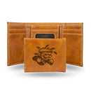 NCAA Wichita State Shockers Laser Engraved Brown Tri-Fold Wallet - Men's Accessory By Rico Industries