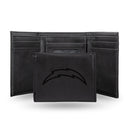 NFL Los Angeles Chargers Laser Engraved Black Tri-Fold Wallet - Men's Accessory By Rico Industries