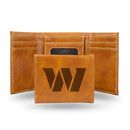 Washington Commanders Laser Engraved Trifold Wallet - Brown