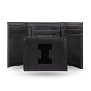 NCAA Illinois Fighting Illini Laser Engraved Black Tri-Fold Wallet - Men's Accessory By Rico Industries