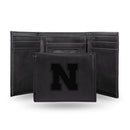 NCAA Nebraska Cornhuskers Laser Engraved Black Tri-Fold Wallet - Men's Accessory By Rico Industries