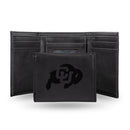 NCAA Colorado Buffaloes Laser Engraved Black Tri-Fold Wallet - Men's Accessory By Rico Industries